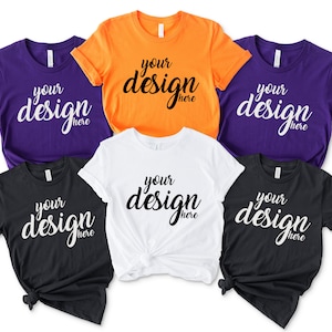 Halloween Party Black Bella Canvas Shirt Mockup Hen Party Family Group Purple Orange Tshirt Mock Up Bachelorette Tee Mockup SVG JPG Download