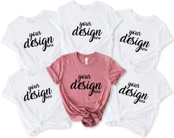 Fiesta nupcial Heather Mauve Bella Canvas Shirt Mockup Hen Party Family Group Camiseta Mock Up Dama de honor Despedida de soltera Tee SVG JPG Descargar