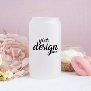 Frosted Libbey Glass Mockup Beer Can Glass Mockup Styled Stock Photo Birthday Party Glass Mockup Ice Coffee Cup Mock Up JPG Digital Download