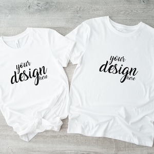 Valentijnsdag wit shirt mockup paren tshirt mock-up meneer en mevrouw stijl foto zijn hare Tee mockup SVG sublimatie JPG digitale download