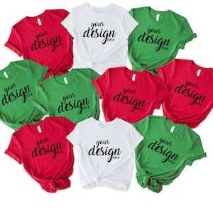 Christmas Bridal Party White Bella Canvas Shirt Mockup Hen Party Family Group Red Tshirt Mock Up Reindeer Tee Mockup SVG JPG Download