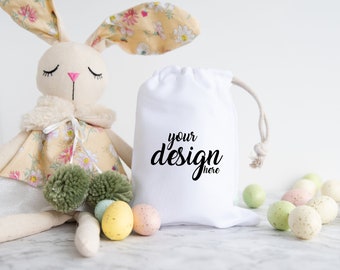 5 x Easter Egg Hunt Bag Mockups White Drawstring Stuff Bag Mockups Pouch Mock Up Gift Mock-up SVG Mock up Bag Mock Up Digital Download Jpg