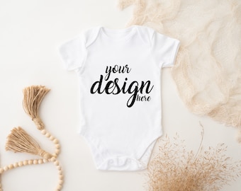 White Baby Mockup Vest Mock-up modern Mock Up Rainbow Styled Stock Photo Babygrow Mockup Sublimation Cricut JPG Digital Download