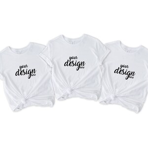 Bridal Party White Bella Canvas Shirt Mockup Hen Party Family Group Tshirt Mock Up Styled Stock Photo Tee Mockup SVG JPG Descarga digital