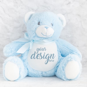 Blue Teddy Bear Mumbles Mockup Printme Teddy Plush mockup Zippie neonato peluche mock-up bambino personalizzato mockup JPG Download digitale