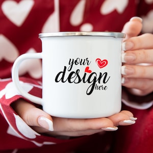 Camping Mug Mockup Camper Mug Mockup Enamel Coffee Cup Mockup Stock Photo Valentine&#39;s Day Camp Mug Photo Mock Up JPG Digital Download