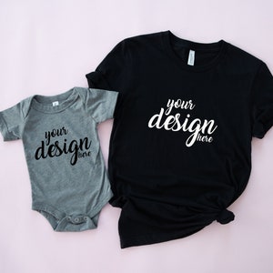 Valentine&#39;s Day Black Shirt Mockup Family Tshirt Mock Up Styled Baby Boy Onesie Tee Mockup My First Valentine SVG JPG Digital Download