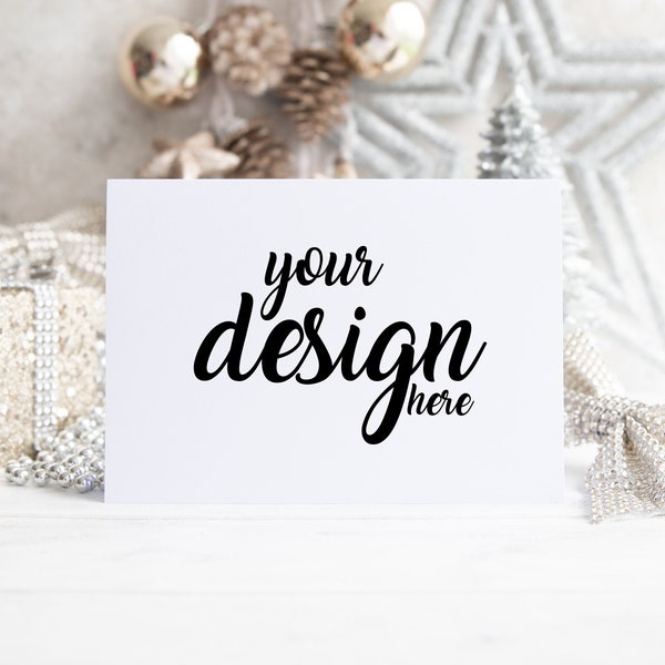 Christmas Card MockUp Holiday Card Mock up Winter Mock Up Styled Stock Photo Festive Mockup Sublimation Cricut JPG Digital Download