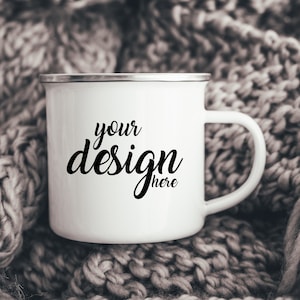 Camping Mug Mockup Camper Mug Mockup Enamel Coffee Cup Mockup Stock Photo Father Christmas Camp Mug Photo Mock Up JPG Digital Download