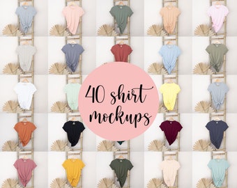 40 Bella Canvas 3001 Shirt Mockups Tshirt Mock Up Styled Stock Photo Spring Blank Tee Mockup SVG Mockup Sublimation JPG Digital Download