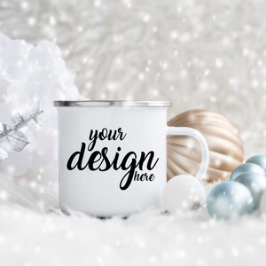 Camping Mug Mockup Camper Mug Mockup Enamel Coffee Cup Mockup Stock Photo Father Dad Camp Mug Snow Scene Photo Mock Up JPG Digital Download
