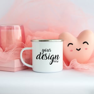 Camping Mug Mockup Camper Mug Mockup Enamel Coffee Cup Mockup Stock Photo Valentine&#39;s Day Camp Mug Photo Mock Up JPG Digital Download