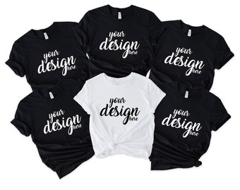 Bridal Party Black Bella Canvas Shirt Mockup Hen Party Family Group Black Tshirt Mock Up Bridesmaid Bachelorette Tee Mockup SVG JPG Download