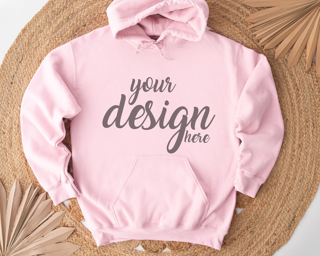 Light Pink Hoodie Mockup Gildan 18500 Mockup Gildan Hooded Sweatshirt