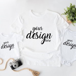 Father's Day Mockup Daddy and Me Mock up Shirt Mockup Tshirt Mock Up Baby 100b toddler tshirt Mockup Sublimation JPG Digital Download image 1