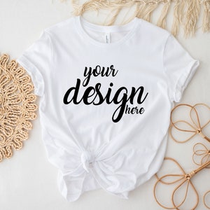 White Bella Canvas 3001 Shirt Mockup modern Tshirt Mock Up Styled Stock Photo Tee Mockup SVG Mockup Sublimation JPG Digital Download