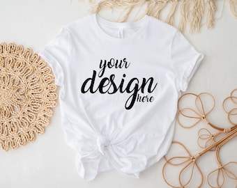 White Bella Canvas 3001 Shirt Mockup moderne Tshirt Mock Up Styled Stock Photo T-Shirt Mockup SVG Mockup Sublimation JPG Digital Download