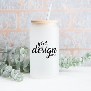 Frosted Libbey Glass Mockup Beer Can Glass Mockup Styled Stock Photo Birthday Party Glass Mockup Wedding SVG Mock Up JPG Digital Download
