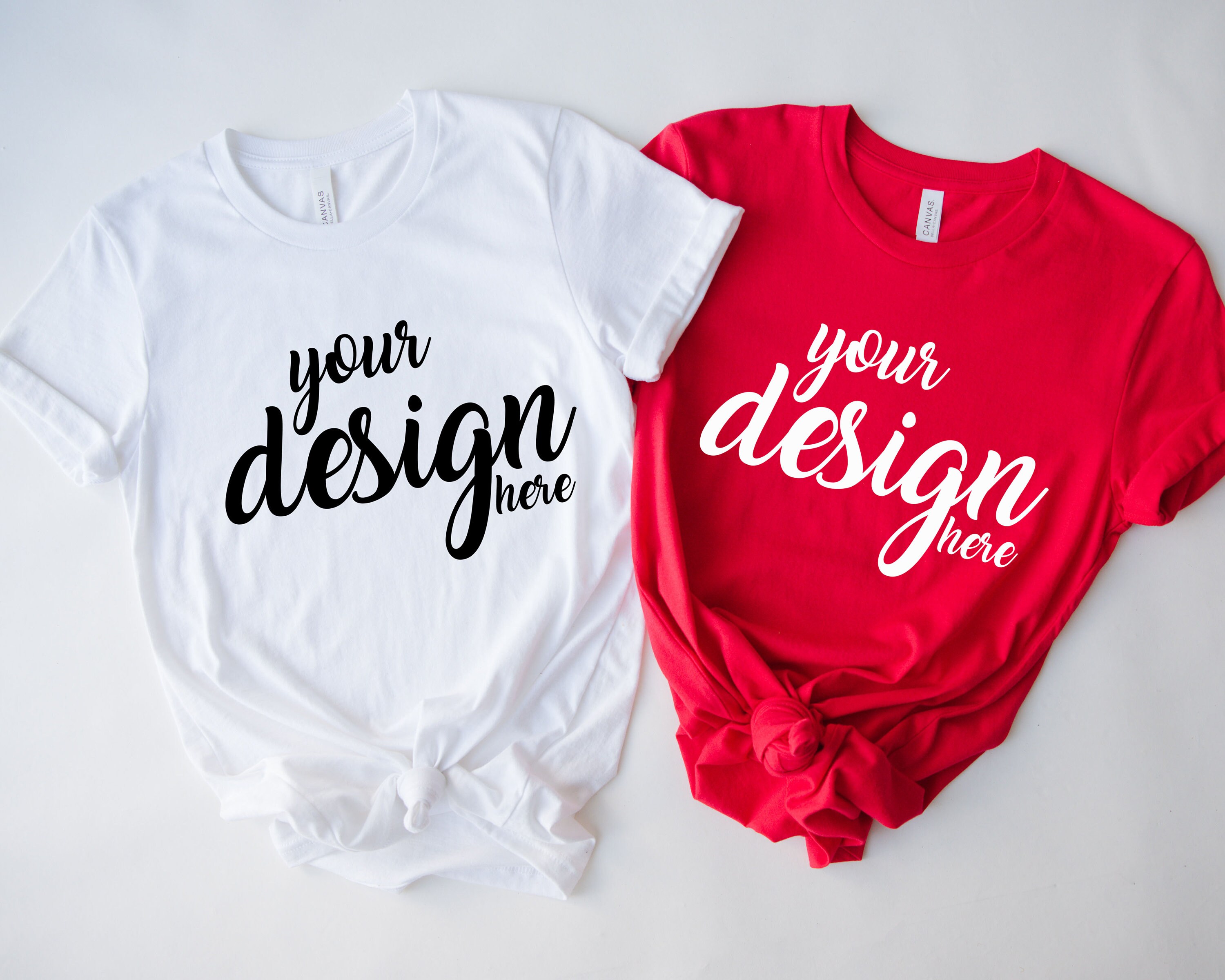 red and white tees