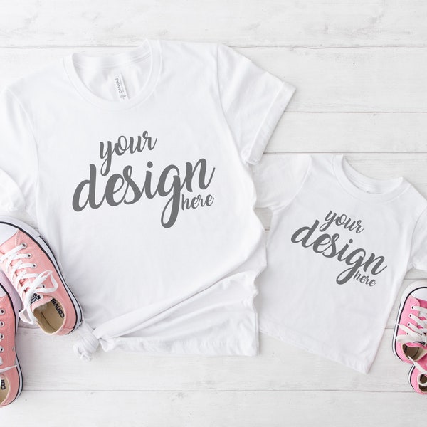 Mother's Day Mockup Bella Canvas Shirt Mockup Mama and Me Tshirt Mock Up Mom daughter child Baby Toddler Tee SVG Mockup JPG Digital Download