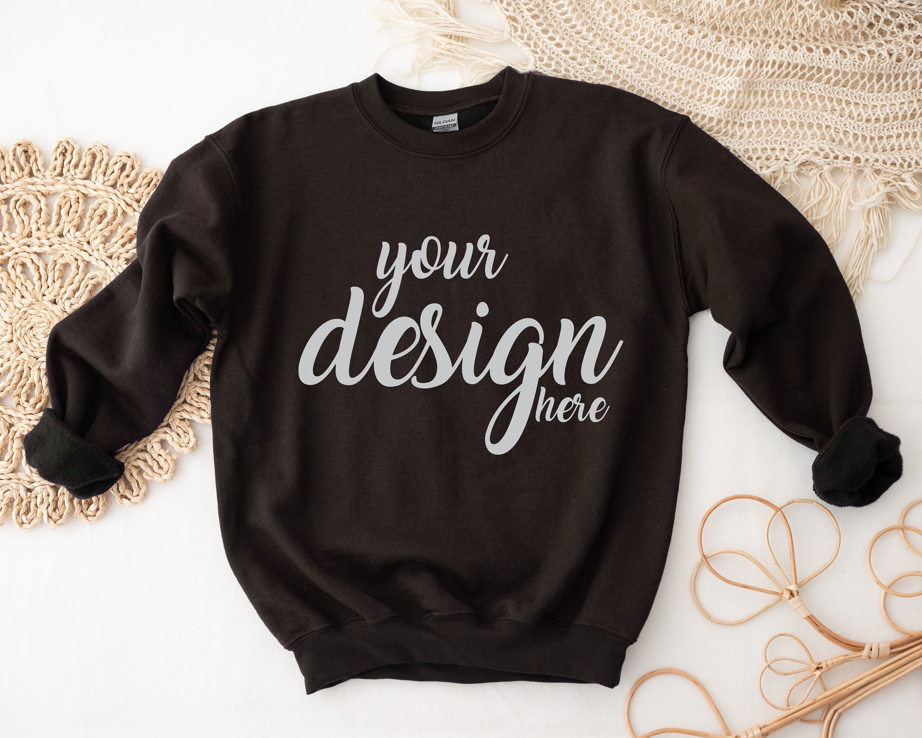 Chocolate Brown Sweater Mockup Gildan 18000 Mockup Gildan - Etsy