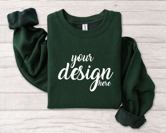 Gildan 18000 Mockup Forest Green Sweater Mockup Gildan Sweatshirt Mockup Jumper Mockup Stock Photo SVG Mockup JPG Digital Download