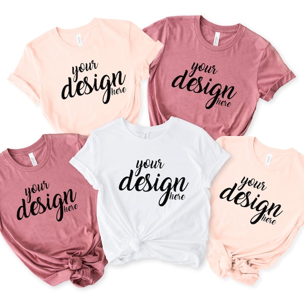 Bridal Party Mauve Bella Canvas Shirt Mockup Hen Party Family Group Pink Tshirt Mock Up Bridesmaid Bachelorette Tee SVG JPG Download