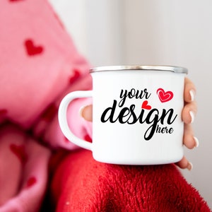 Camping Mug Mockup Camper Mug Mockup Enamel Coffee Cup Mockup Stock Photo Valentine&#39;s Day Camp Mug Photo Mock Up JPG Digital Download