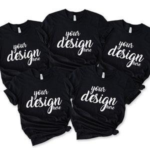Bridal Party Black Bella Canvas Shirt Mockup Hen Party Family Group Black Tshirt Mock Up Bridesmaid Bachelorette Tee Mockup SVG JPG Descargar