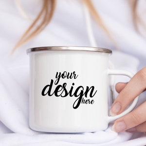 Camping Mug Mockup Camper Mug Mockup Enamel Coffee Cup Mockup Stock Photo Christmas Camp Mug Photo Mock Up JPG Digital Download