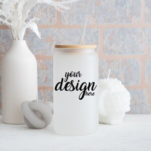 Frosted Libbey Glass Mockup Beer Can Glass Mockup Styled Stock Photo Birthday Party Glass Mockup Ice Coffee Cup Mock Up JPG Digital Download