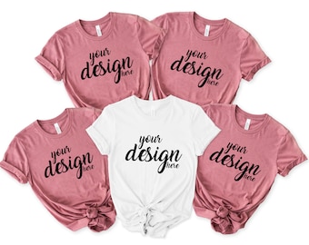 Bruidsfeest Mauve Bella Canvas Shirt Mockup Vrijgezellenfeest Familie Groep Roze Tshirt Mock Up Bruidsmeisje Bachelorette Tee SVG JPG Download