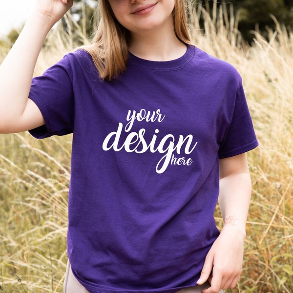 Purple Gildan Fall Mockup Halloween Shirt Mockup Witch Tshirt Mock Up Styled Stock Photo Tee SVG Mockup Sublimation JPG Digital Download