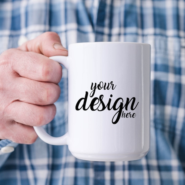 Mens 15oz Mug Mockup Fathers Day Mockup Large Coffee Cup Mockup Stock Photo Father Dad Mug Photo Mock Up JPG Digital Download