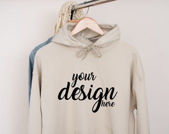 Sand Hoodie Mockup Gildan 18500 Mockup Gildan Cream Sweatshirt Mockup Sweater Mockup Stock Photography SVG Mockup JPG Digital Download