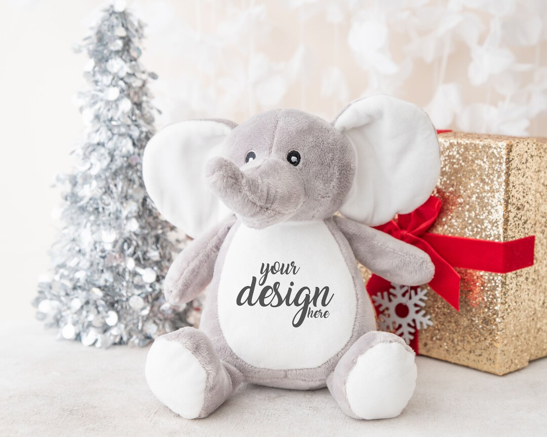 Christmas Elephant Mumbles Mockup Printme Teddy Bear Plush Mockup