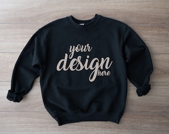 Black Sweater Mockup Gildan 18000 Mockup Gildan White Sweatshirt Mockup Model Mockup Stock Photography SVG Mockup JPG Digital Download