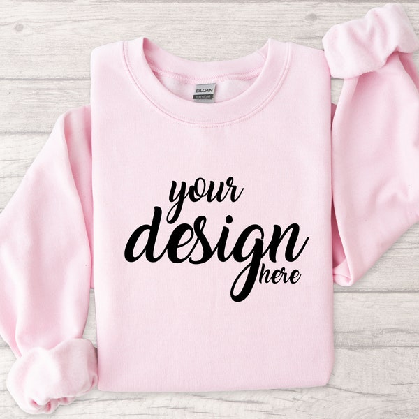 Gildan 18000 Mockup Light pink Sweater Mockup Gildan Sweatshirt Mockup Jumper Mockup Stock Photography SVG Mockup JPG Digital Download