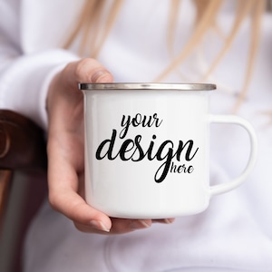 Camping Mug Mockup Camper Mug Mockup Enamel Coffee Cup Mockup Stock Photo Christmas Camp Mug Photo Mock Up JPG Digital Download