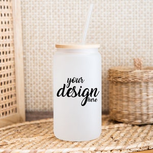 Frosted Libbey Glass Mockup Beer Can Glass Mockup Styled Stock Photo Birthday Party Glass Mockup Ice Coffee Cup Mock Up JPG Digital Download