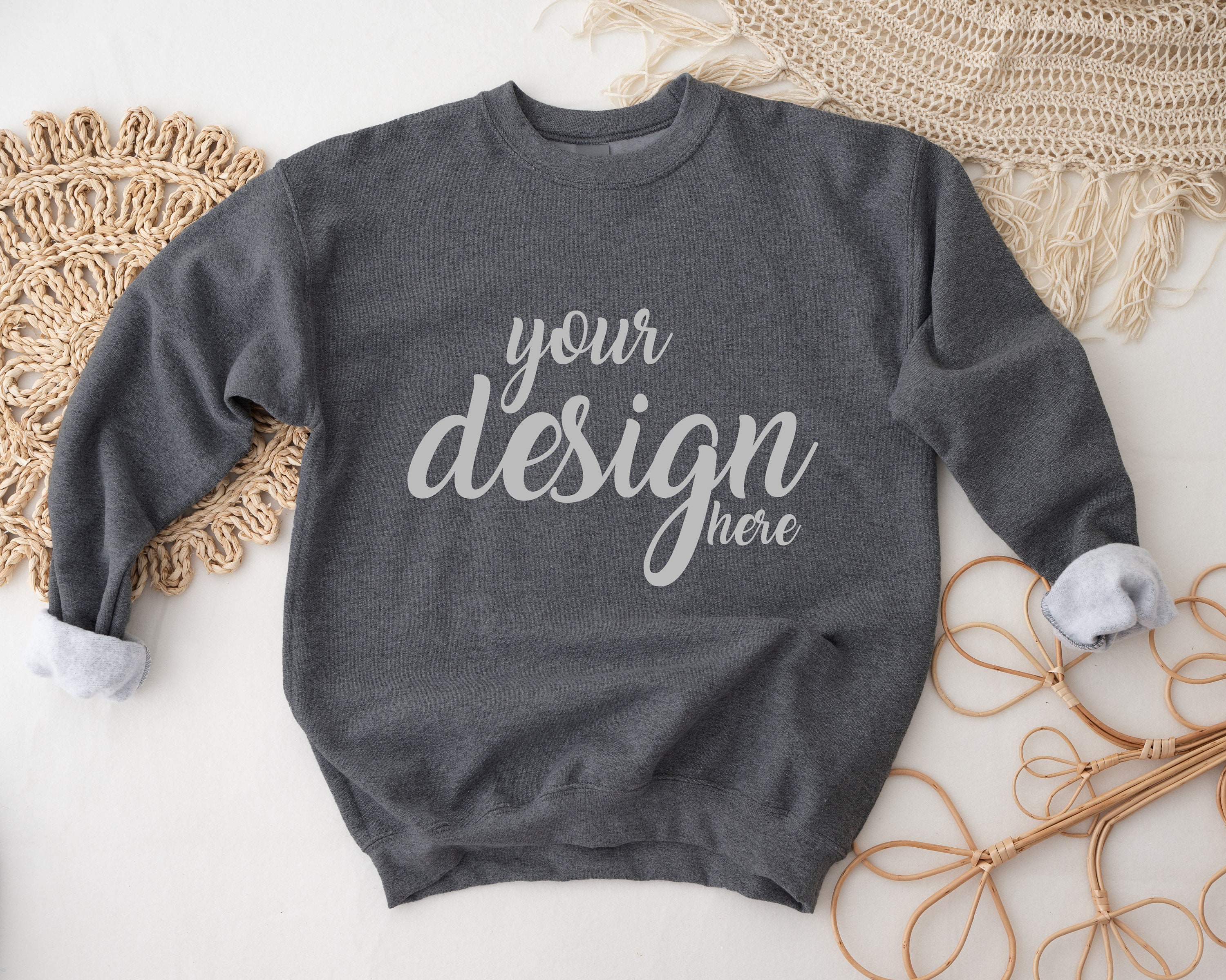 Grey Sweater Mockup Gildan Dark Heather 18000 Mockup Gildan Sweatshirt Mockup Model Mockup Stock Photography SVG Mockup JPG Digital Download Etsy