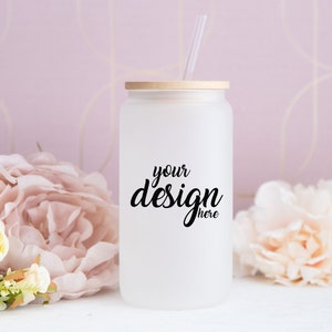 Frosted Libbey Glass Mockup Beer Can Glass Mockup Styled Stock Photo Birthday Party Glass Mockup Wedding SVG Mock Up JPG Digital Download