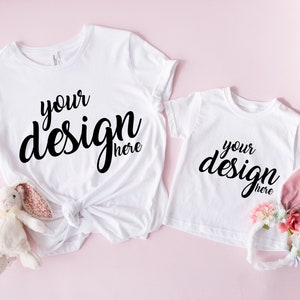 Pasqua Mockup Bella Canvas Shirt Mockup Mama and Me Tshirt Mock Up Mamma figlia bambino Baby Toddler Tee SVG Mockup JPG Digital Download