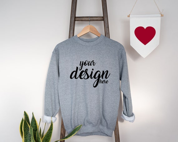 Grey Sweater Mockup Gildan 18000 Mockup Valentine s Day Athletic