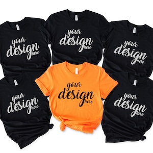 Halloween Party Black Bella Canvas Shirt Mockup Hen Party Family Group Orange Tshirt Mock Up Bachelorette Tee Mockup SVG JPG Download