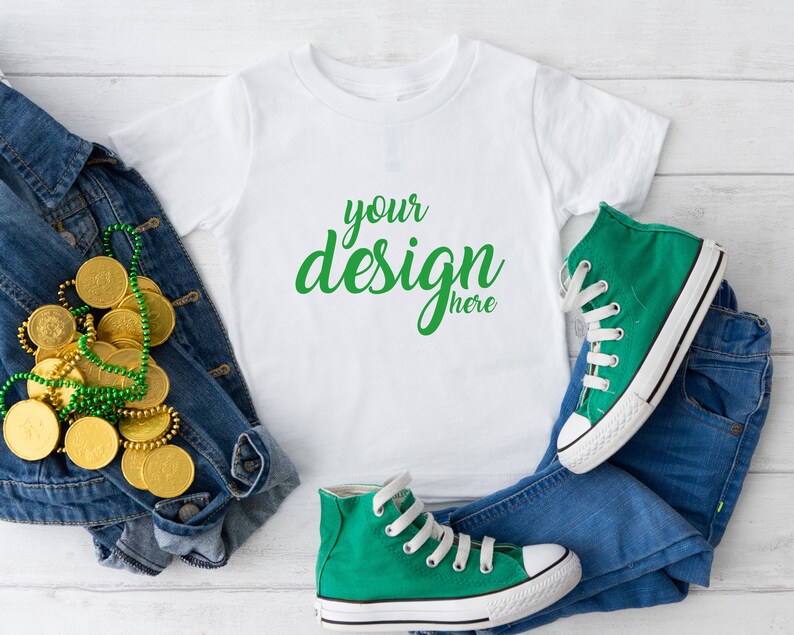 St. Patrick's Day Kids White Tshirt Mockup