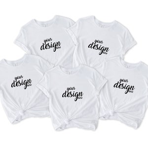 Bridal Party White Bella Canvas Shirt Mockup Hen Party Family Group Tshirt Mock Up Styled Stock Photo Tee Mockup SVG JPG Descarga digital