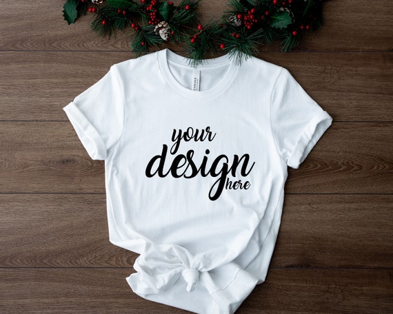 White Bella Canvas Christmas Shirt 