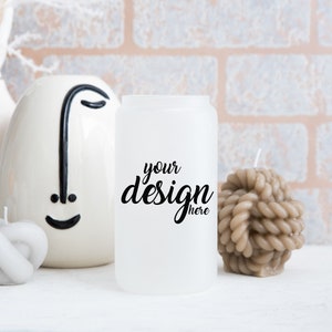Frosted Libbey Glass Mockup Beer Can Glass Mockup Styled Stock Photo Birthday Party Glass Mockup Ice Coffee Cup Mock Up JPG Digital Download