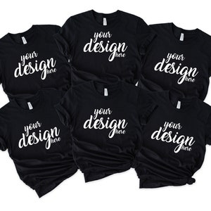 Bridal Party Black Bella Canvas Shirt Mockup Hen Party Family Group Tshirt Mock Up Bridesmaid Bachelorette Tee Mockup SVG JPG Descargar